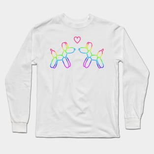 Rainbow Balloon Dogs in Love Long Sleeve T-Shirt